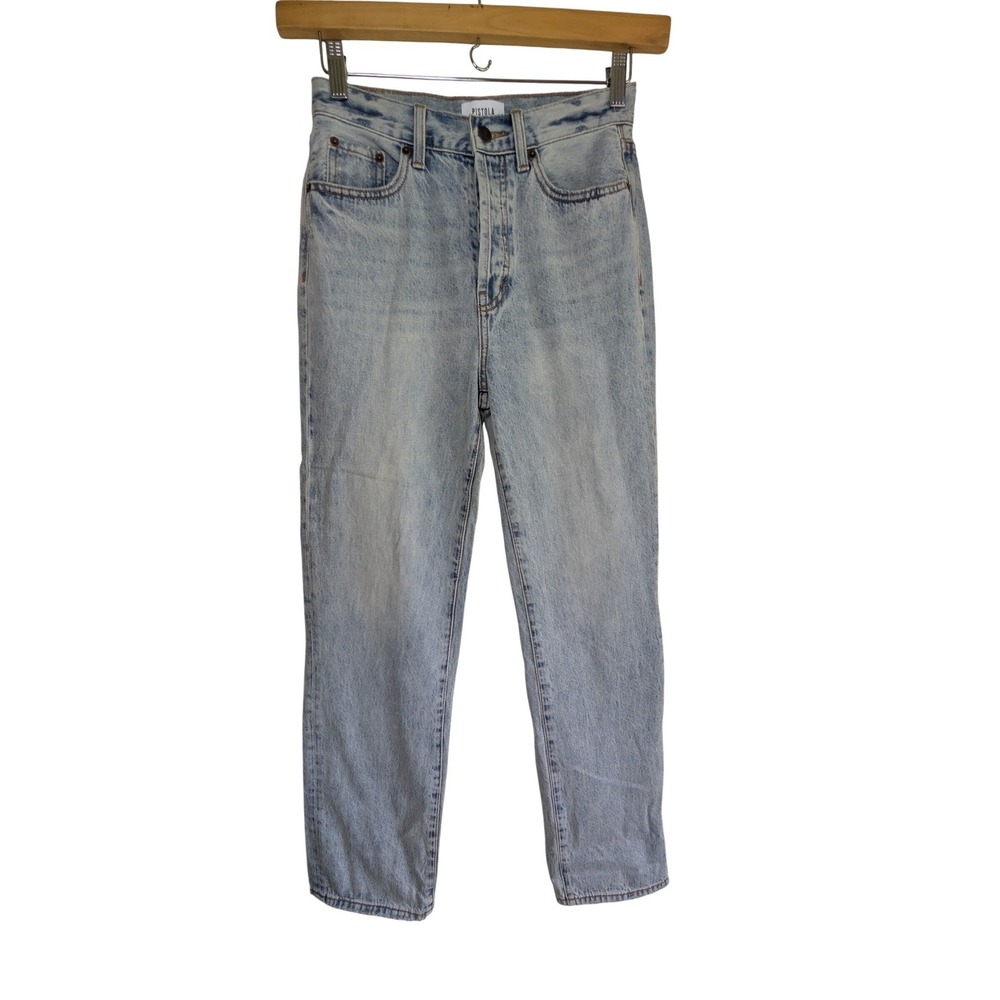 PISTOLA Cassie Super High Rise Straight Jeans Womens 26 Rigid Denim Button Fly‎